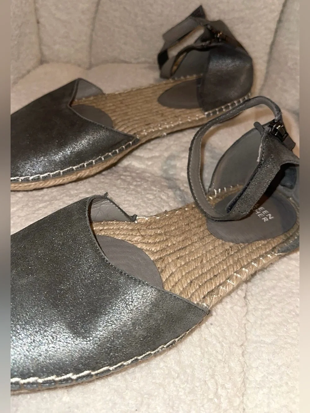 Eileen Fisher Lala Espidrille Flats in Metallic Gray